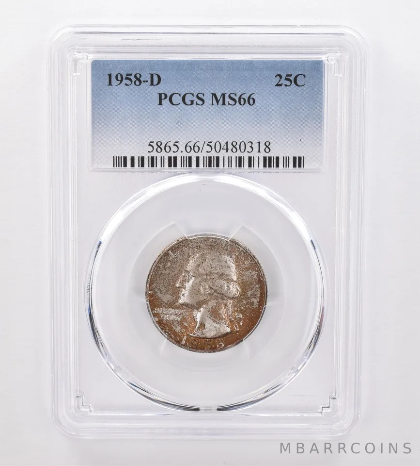 1958-D Washington Quarter MS66 PCGS Beautiful Tone *0078