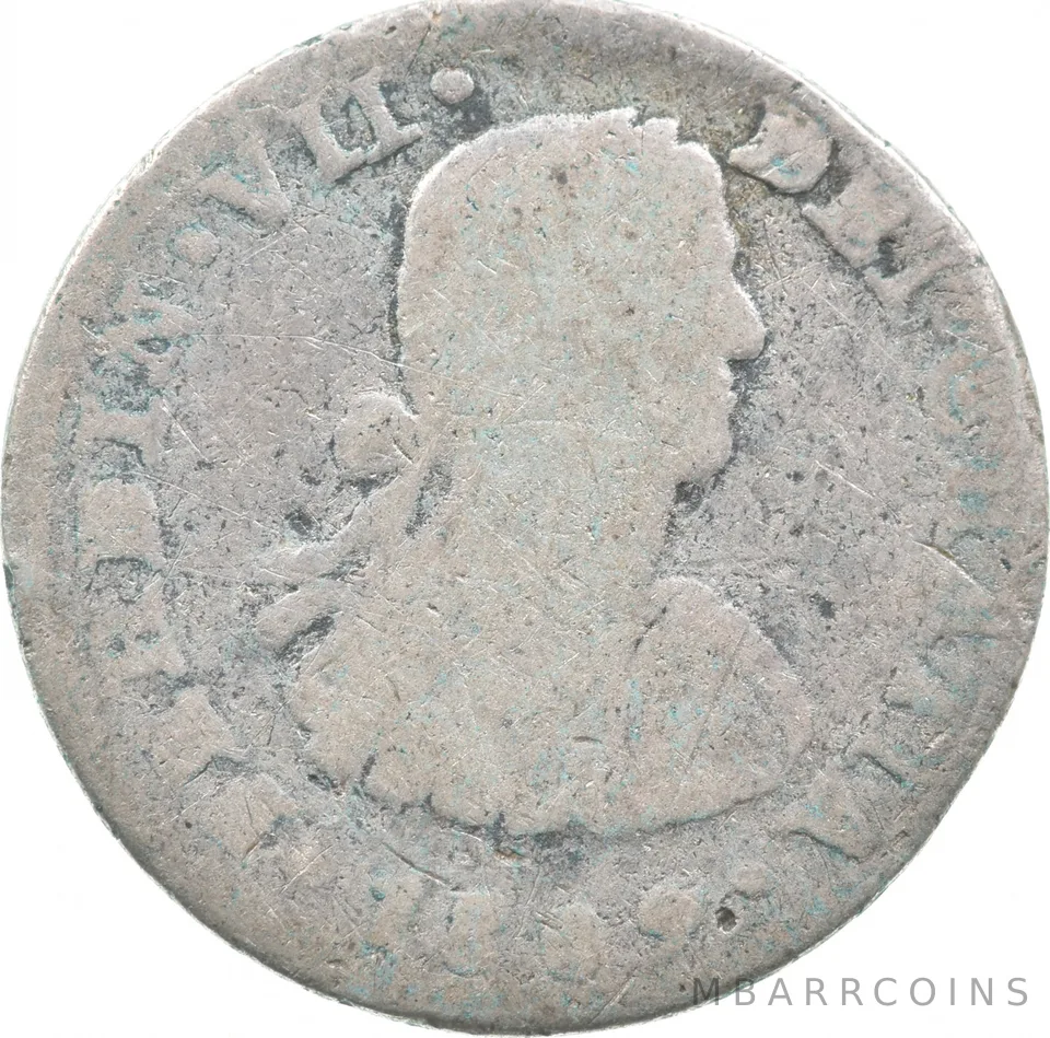 1809 Mo/TH Mexico 1/2 Real Shipwreck Coin 1.4g *9575