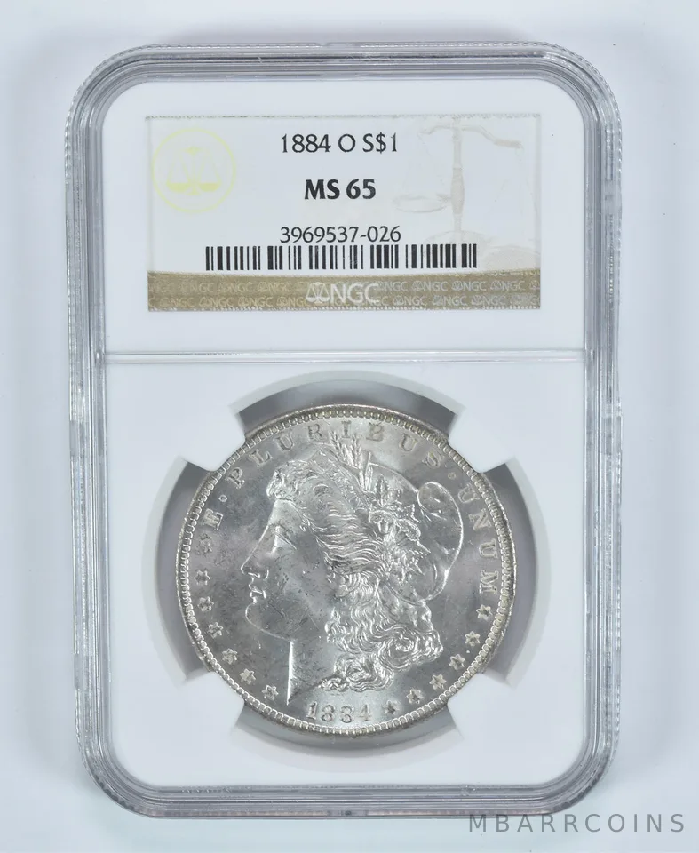 1884-O Morgan Silver Dollar MS65 NGC Brown Label