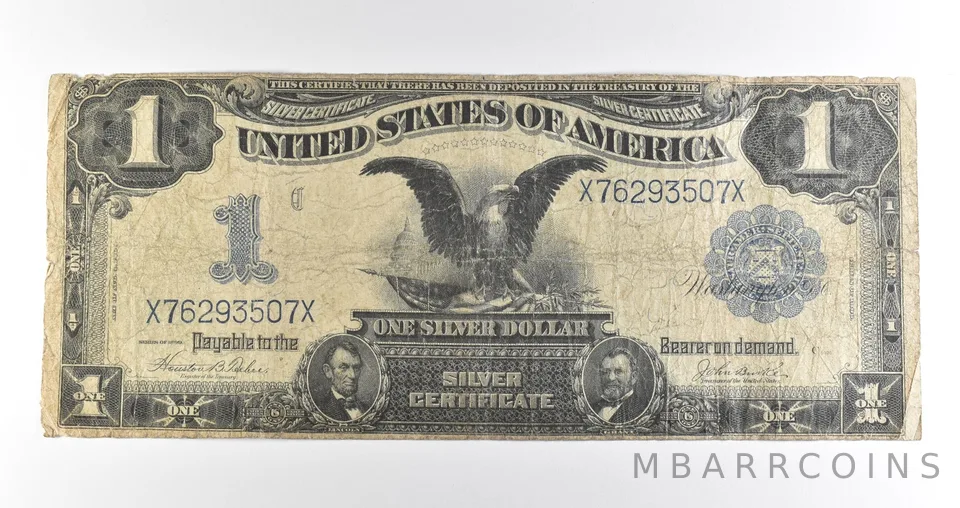 1899 $1 Silver Certificate Black Eagle Blue Seal Large Note *4506