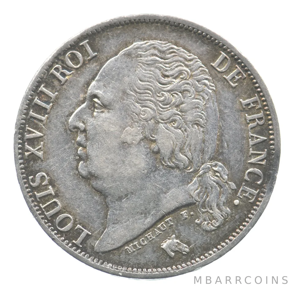 1824 A France 1 Franc Louis XVIII *6469