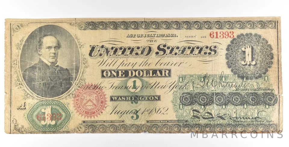 1862 $1 Legal Tender Large Note Red Seal *5612