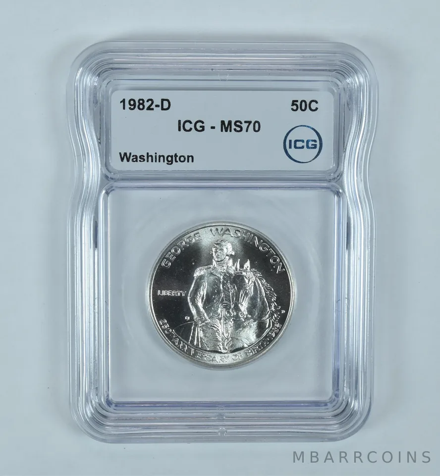 1982-D Washington Commemorative Half Dollar MS70 ICG