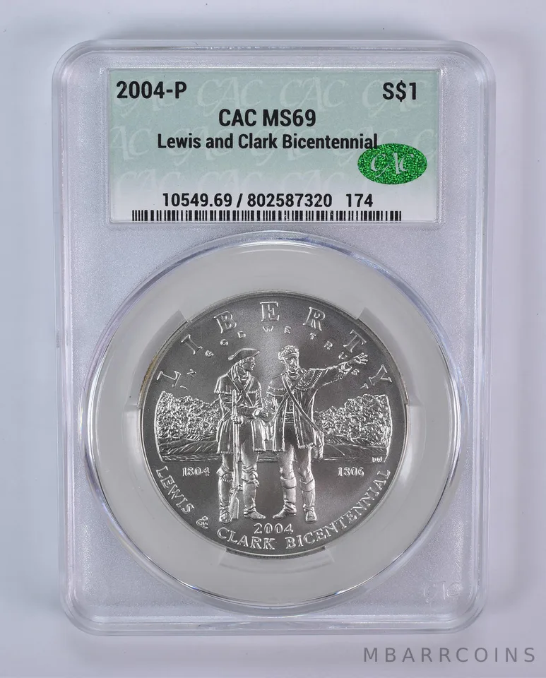 2004-P Lewis & Clark Commemorative Silver Dollar MS69 CAC CACg