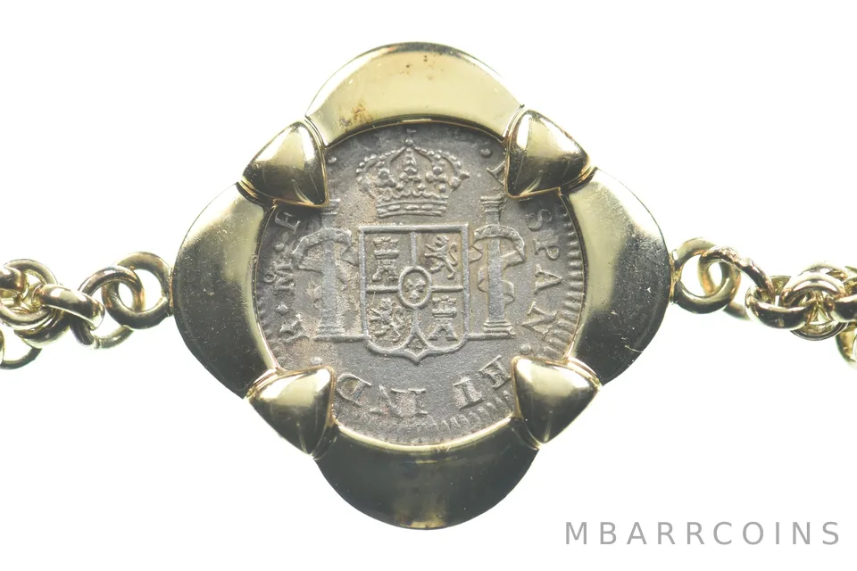 1783 Mo Mexico 1/2 Real Bracelet El Cazador Real Pirate Treasure *4741