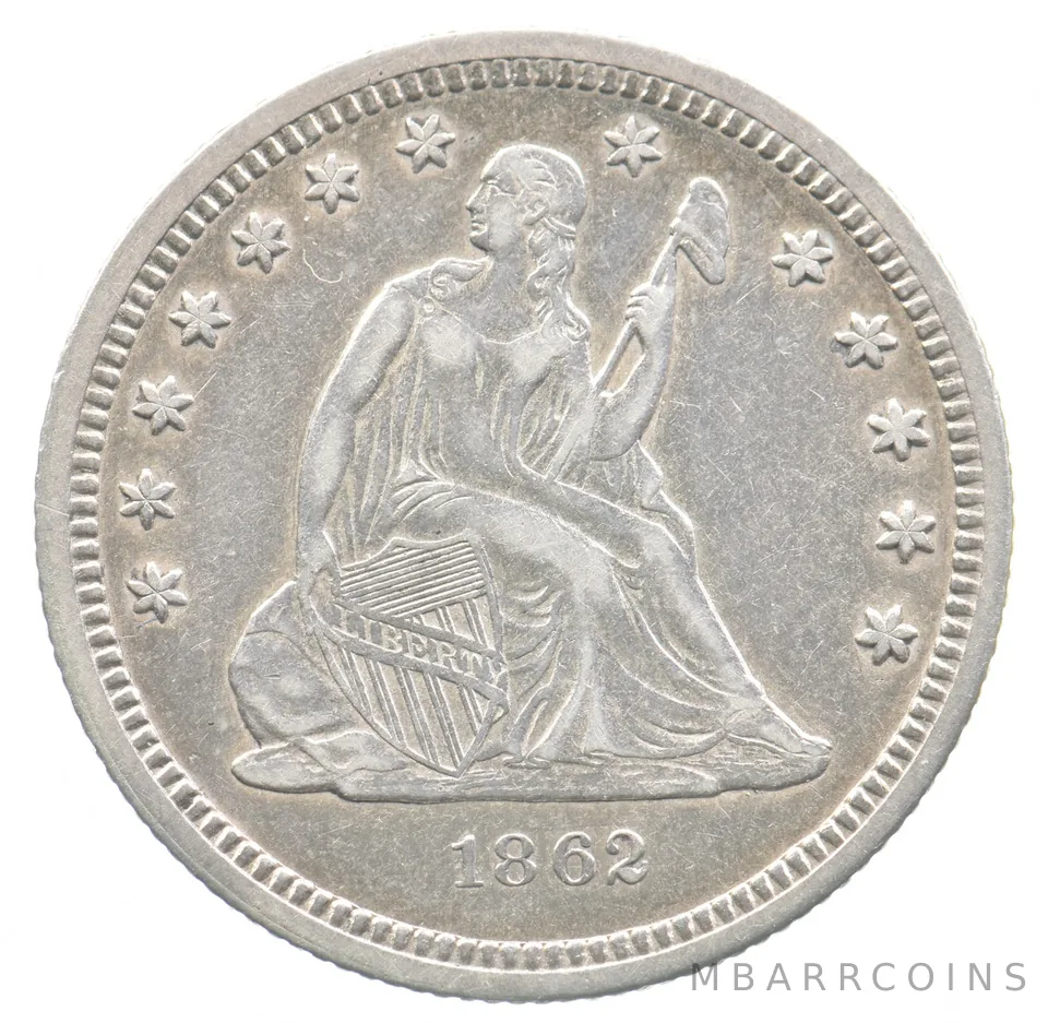 1862 Seated Liberty Quarter *7425