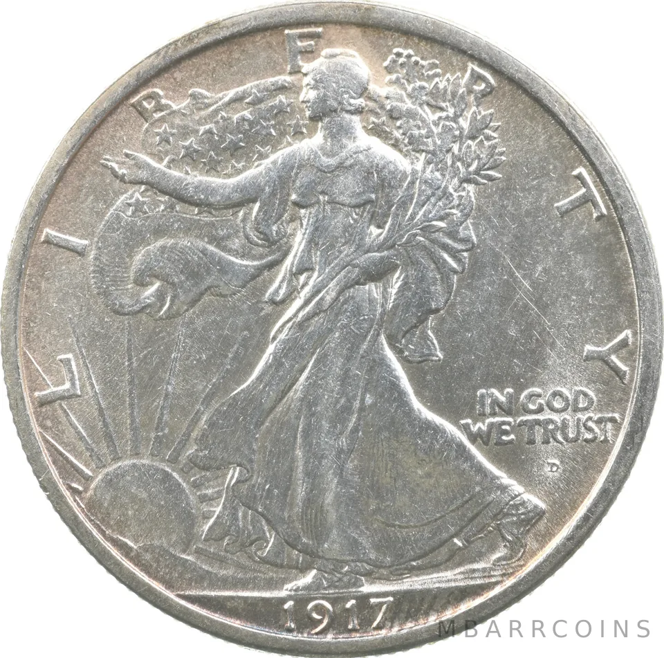 1917-D Obverse Walking Liberty Half Dollar *6251