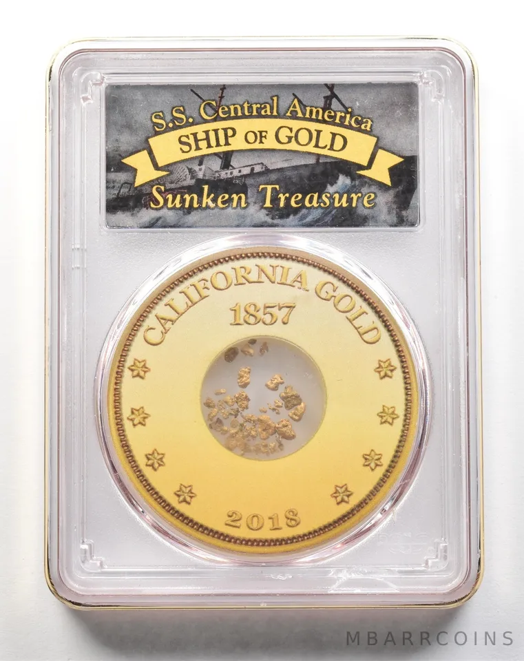 2018 1857 SS Central America California Gold Dust One Pinch PCGS *3869