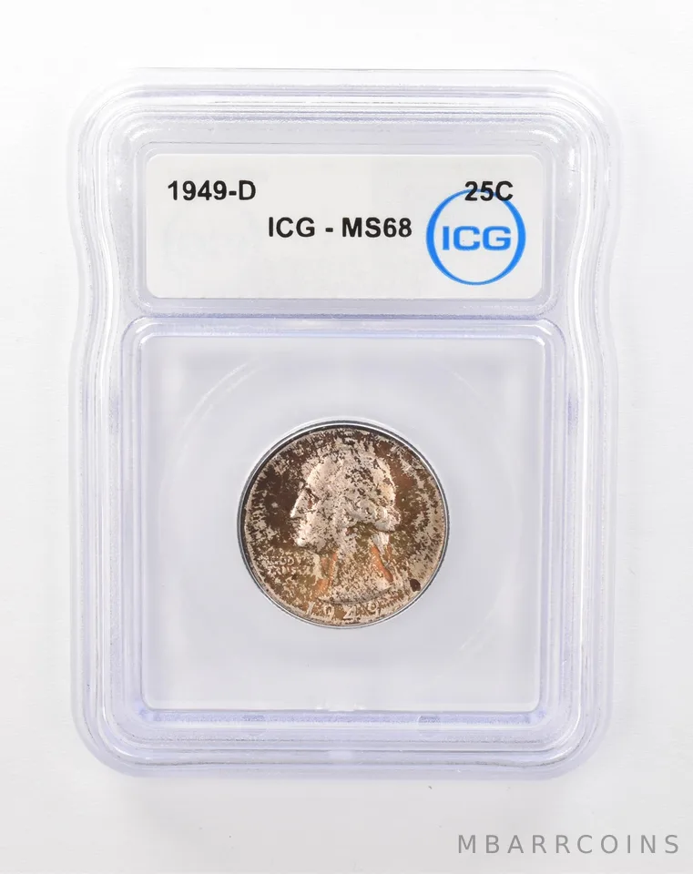 1949-D Washington Quarter MS68 ICG Beautiful Tone *0693