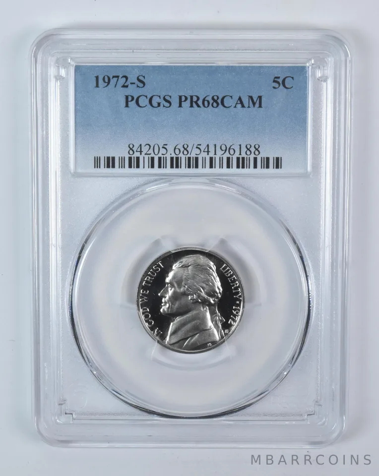 1972-S Jefferson Nickel PR68 CAM PCGS Blue Label