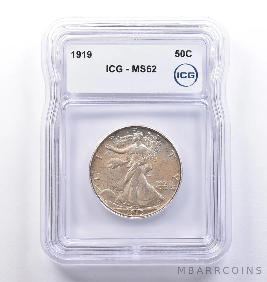 1919 Walking Liberty Half Dollar MS62 ICG *8366