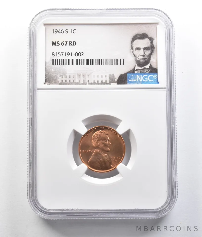 1946-S Lincoln Wheat Cent MS67 RD NGC *9429