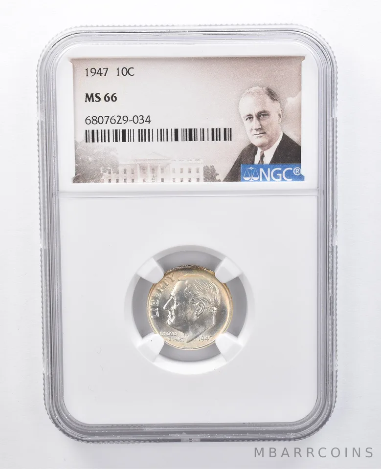 1947 Roosevelt Dime MS66 NGC Beautiful Sheen *7929