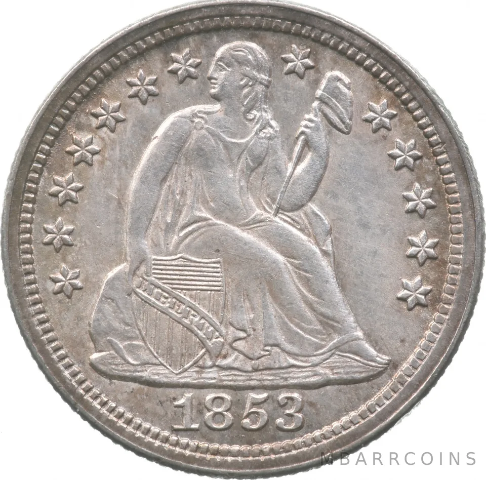 1853 Seated Liberty Dime a9330