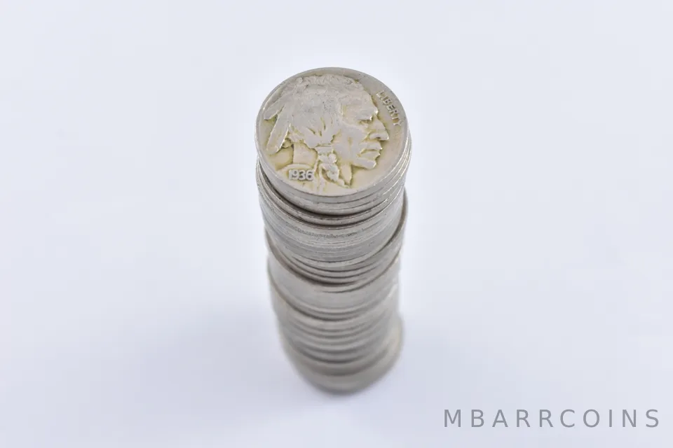 (40) Full Date Buffalo Nickels 1930-1937 ROLL Lot Collection