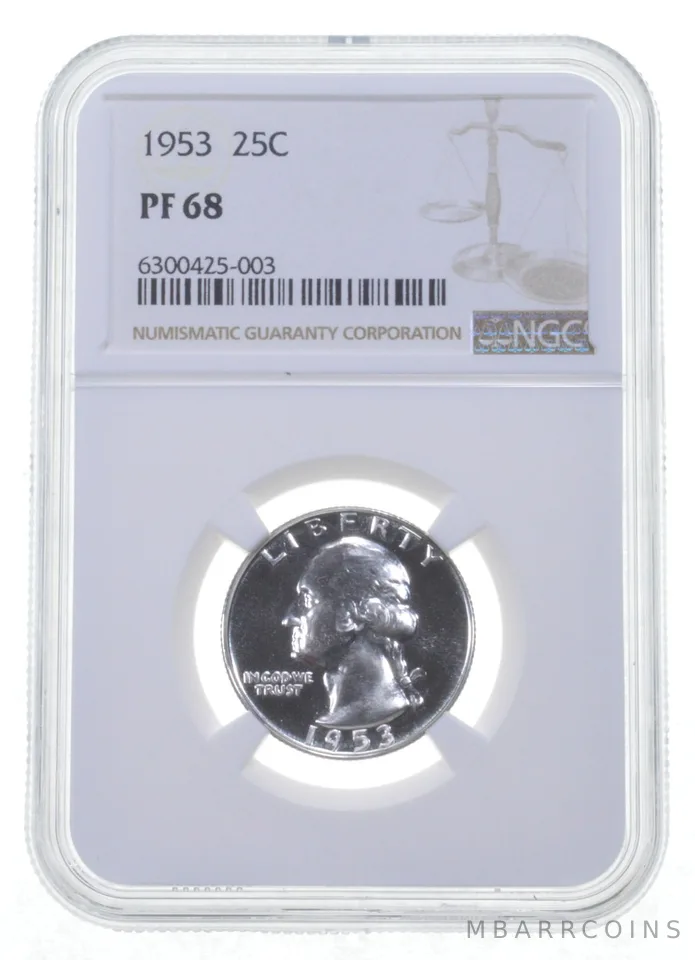 1953 Washington Quarter PF68 NGC PR Proof