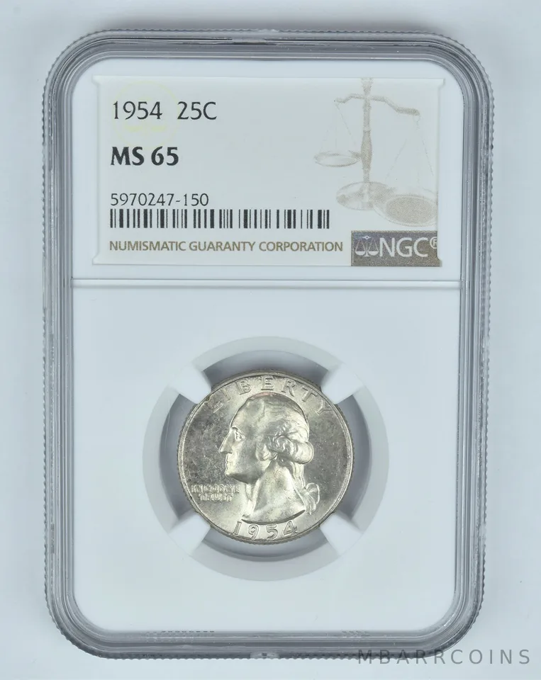 MS65 1954 Washington Quarter - Graded NGC Toned! *8948