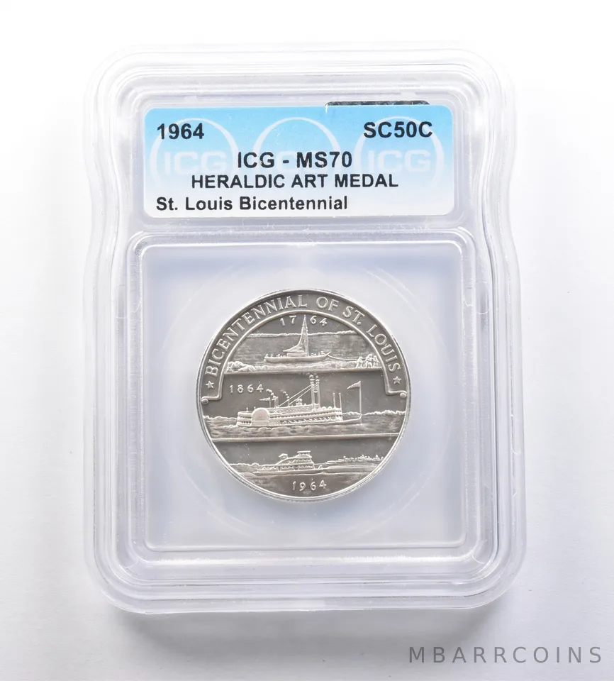 1964 So-Called Half Dollar St Louis Bicentennial MS70 ICG a7171