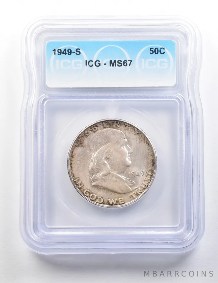 1949-S Franklin Half Dollar MS67 ICG a9547