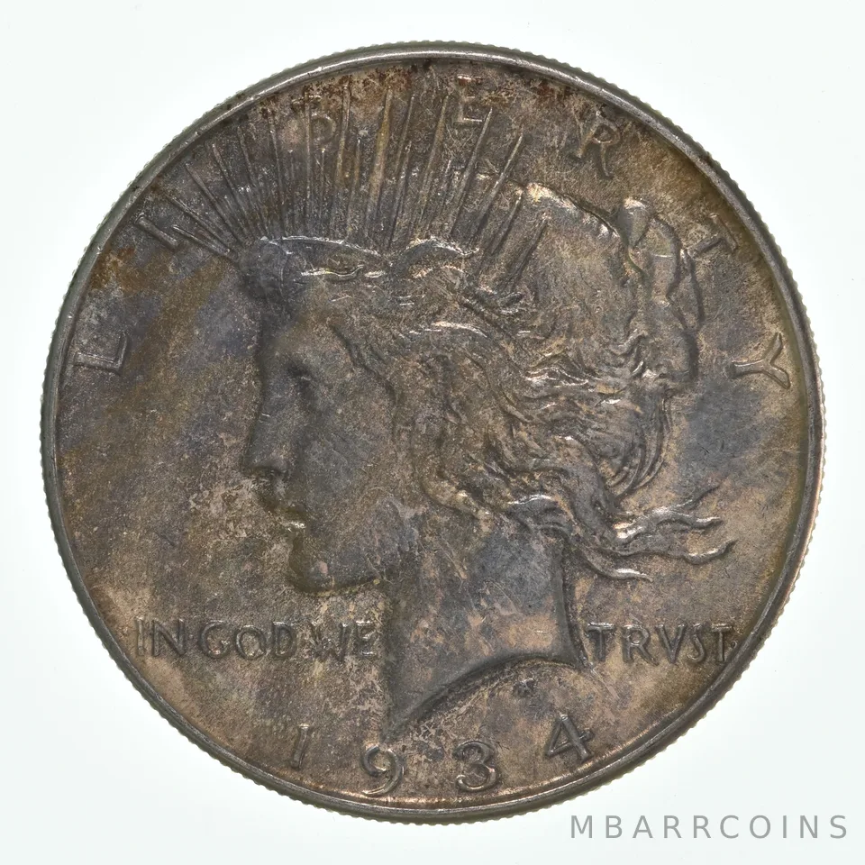 1934 Peace Silver Dollar Interesting Tone *4413