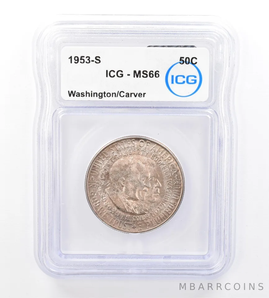 1953-S Washington/Carver Commemorative Half Dollar MS66 ICG Beautiful Tone *1668