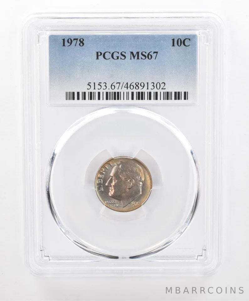 1978 Roosevelt Dime MS67 PCGS Beautiful Tone *2782