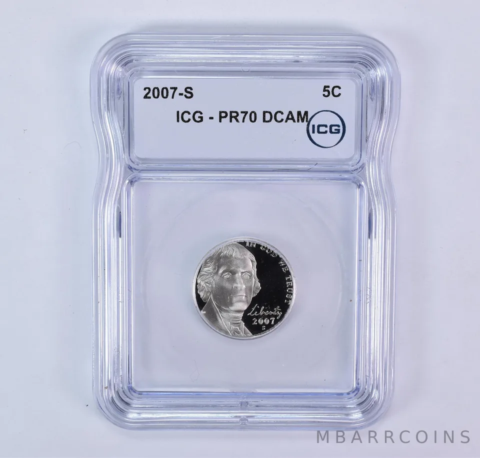 2007-S Jefferson Nickel PR70 DCAM ICG