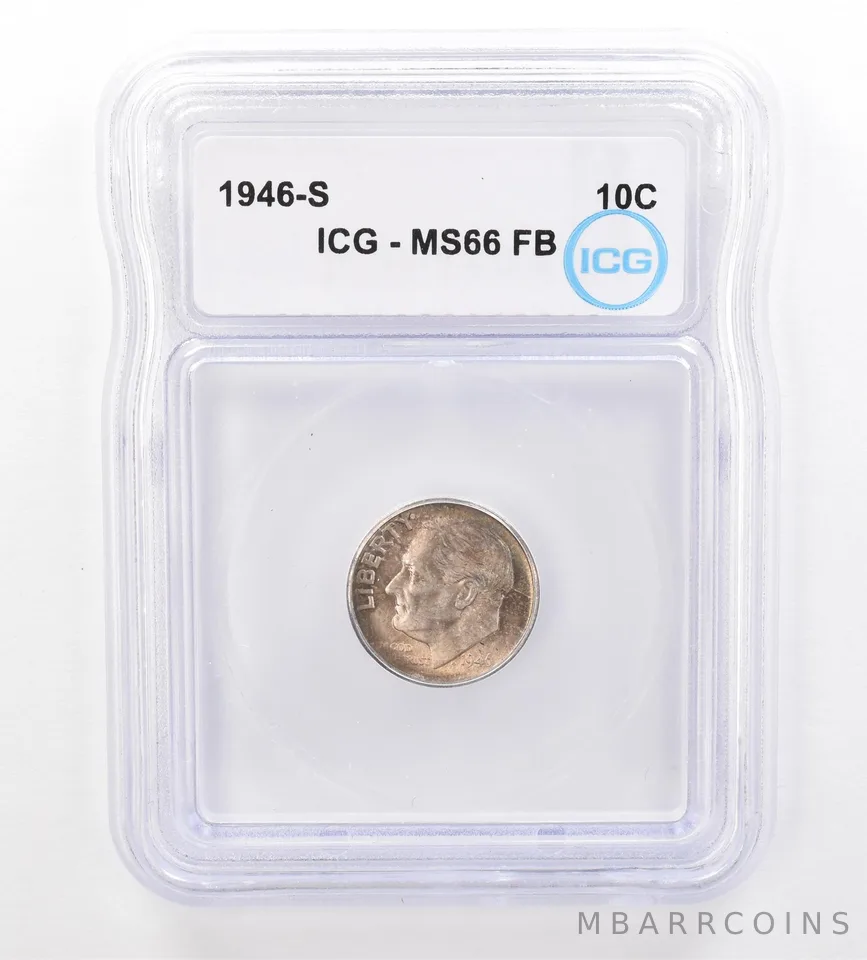 1946-S Roosevelt Dime MS66 FB ICG Beautiful Tone *7308
