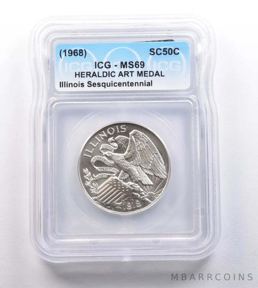 (1968) So Called Half Dollar Illinois Sesquicentennial MS69 ICG