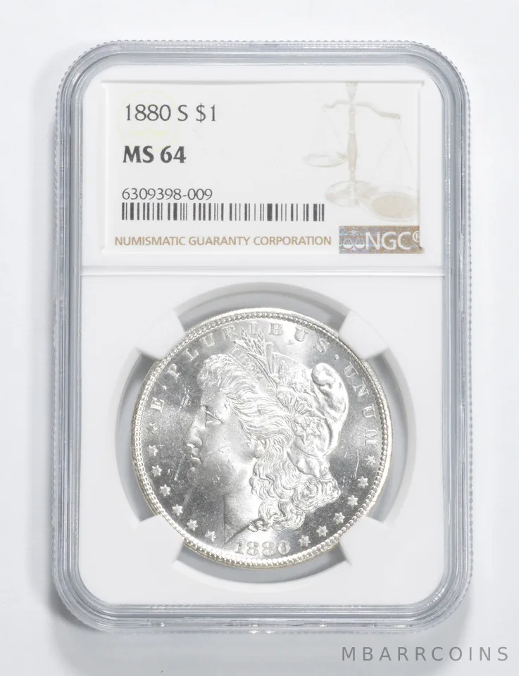 1880-S Morgan Silver Dollar MS64 NGC Brown Label