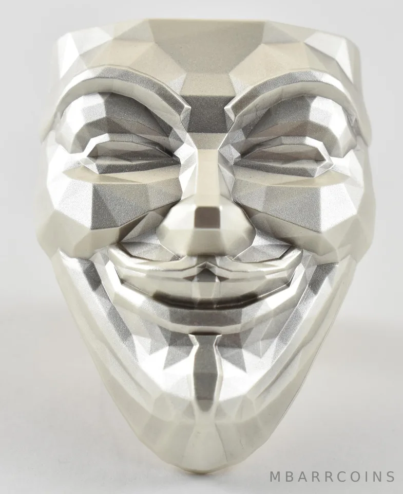 2 Oz Silver V For Vendetta Guy Fawkes Mask