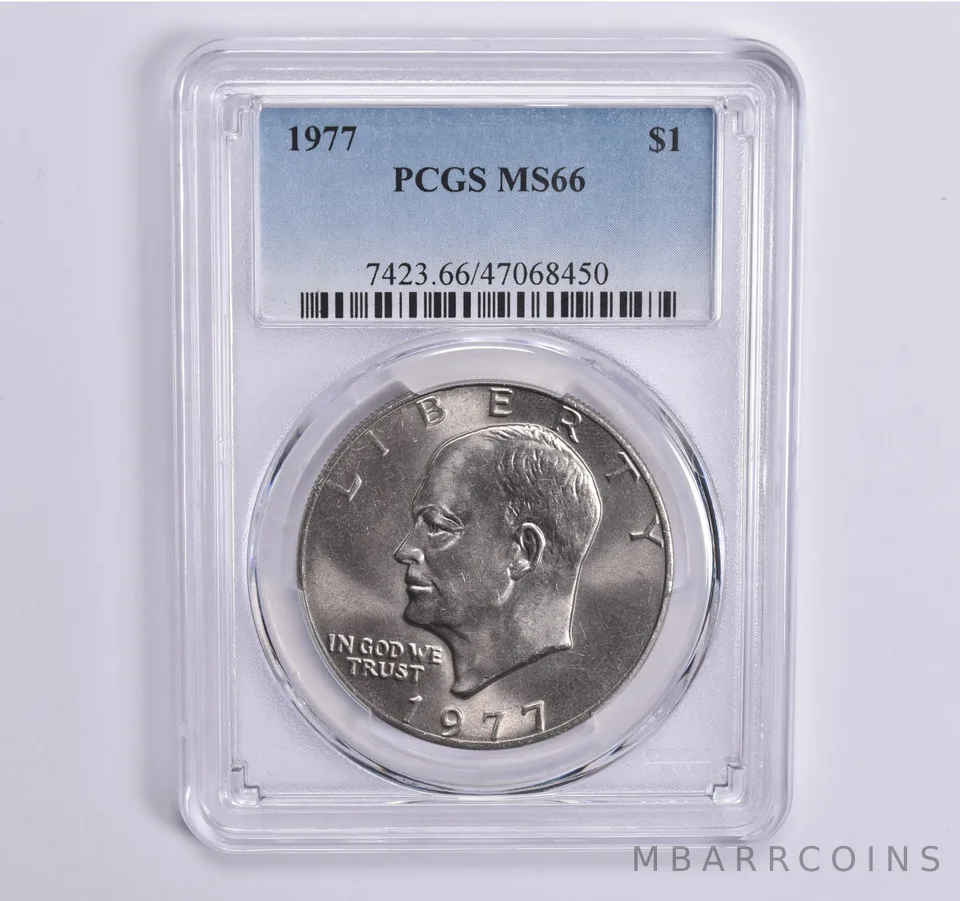 1977 Eisenhower $1 MS66 PCGS Blue Lbl