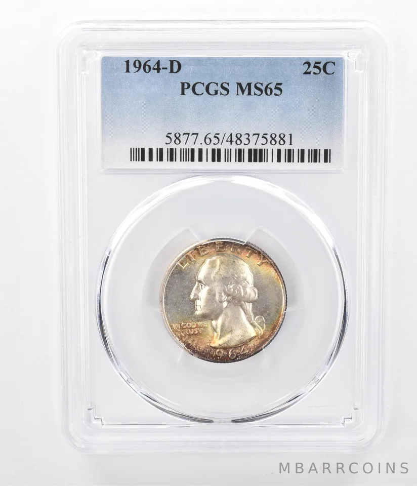1964-D Washington Quarter MS65 PCGS Beautifully Toned a7286