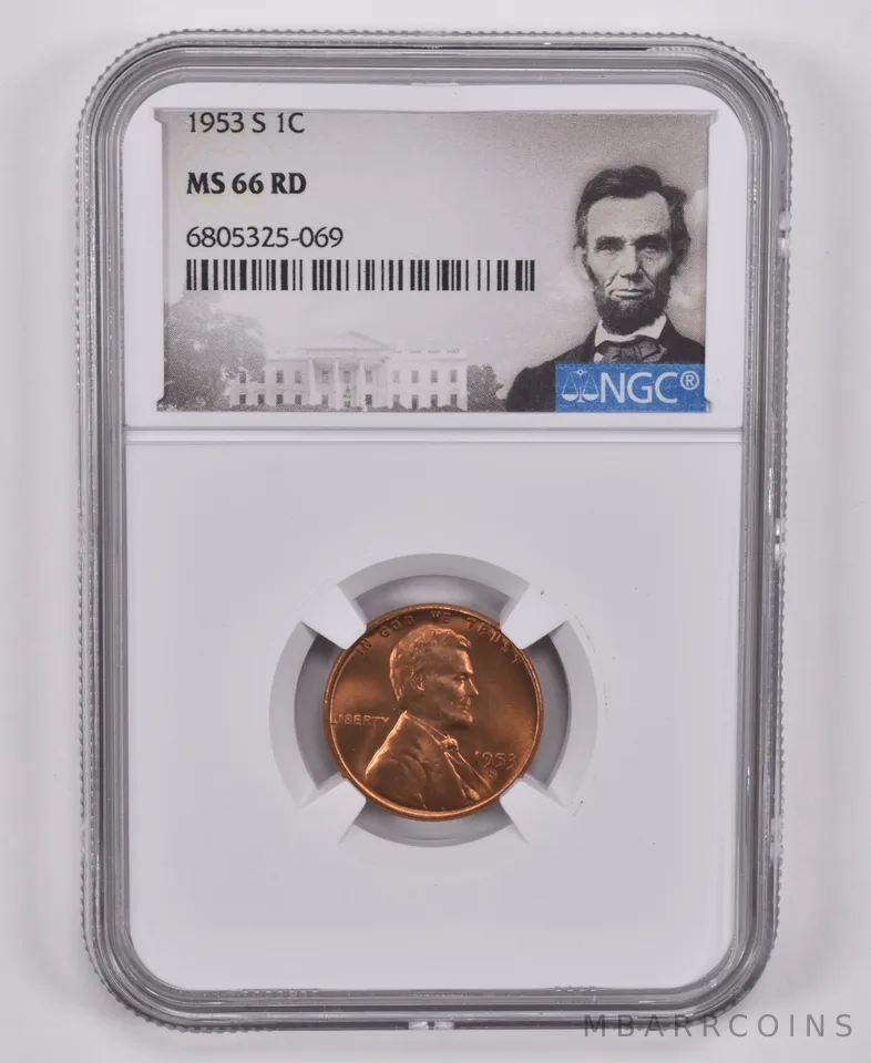 1953-S Lincoln Wheat Cent MS66 RD NGC Special Label