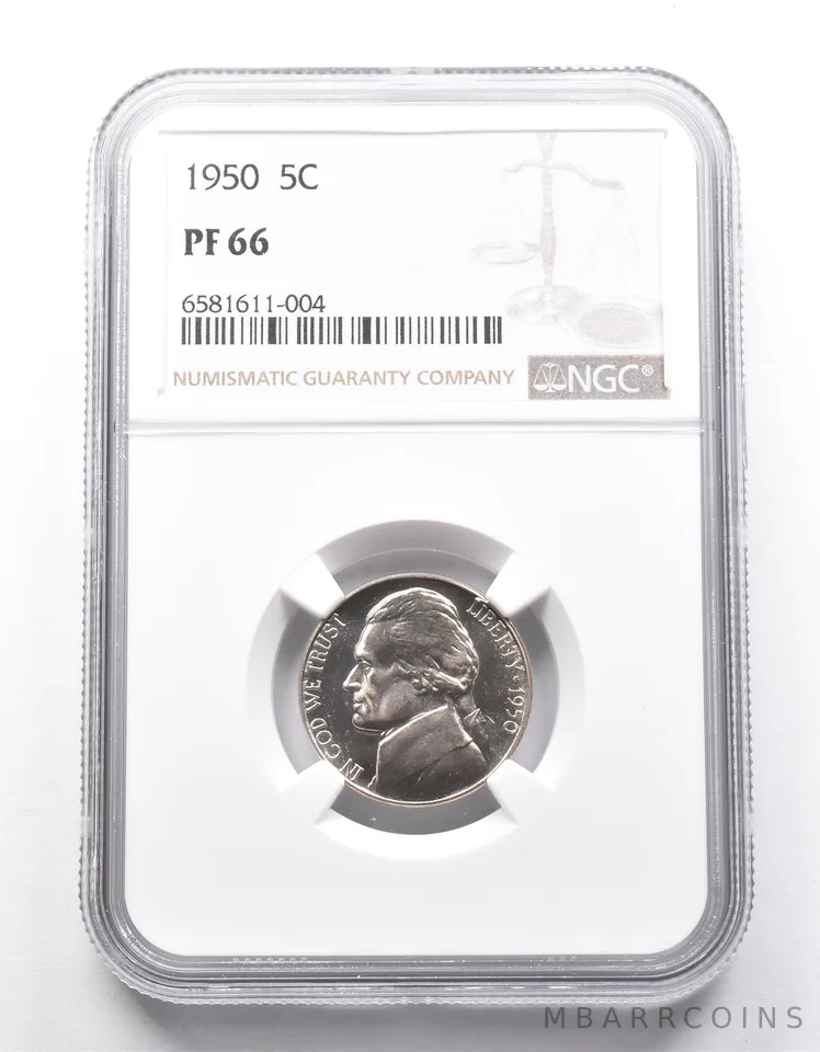 PF66 1950 Jefferson Nickel NGC *0015