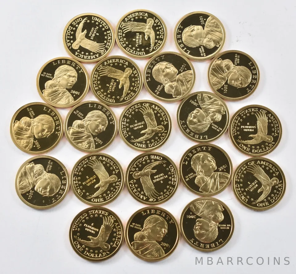 (20) 2001 Sacagawea Dollar Proof ROLL