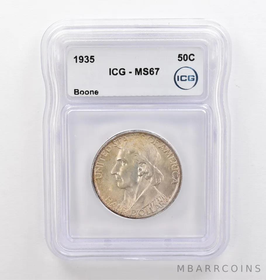 1935 Daniel Boone Commemorative Half Dollar MS67 ICG Beautiful Tone *9778