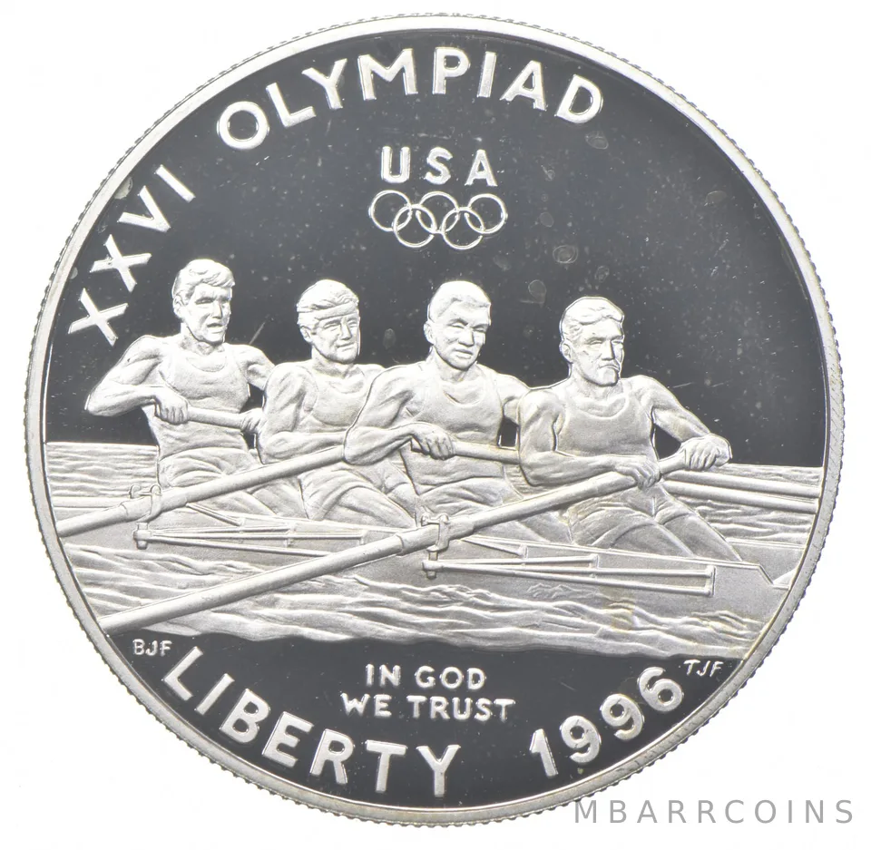 1996-P Proof Olympics Rowing Commemorative Silver Dollar $1