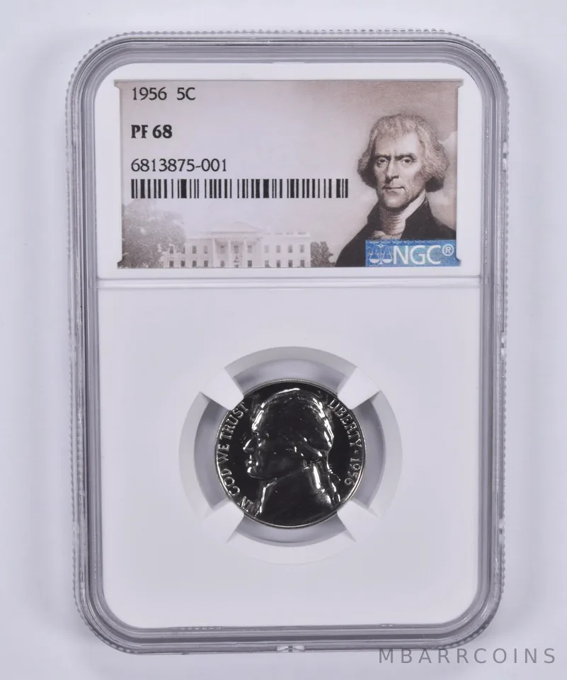 1956 Jefferson Nickel 5c PF68 NGC Special Label