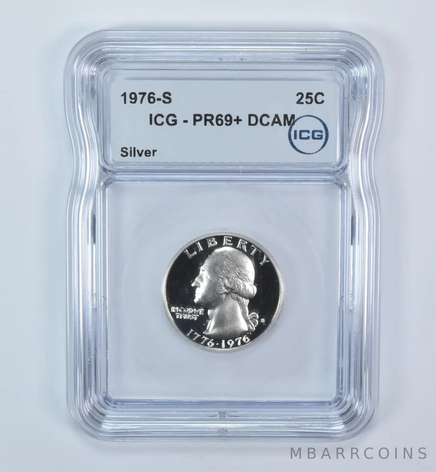 1976-S Washington Quarter Silver PR69+ DCAM ICG