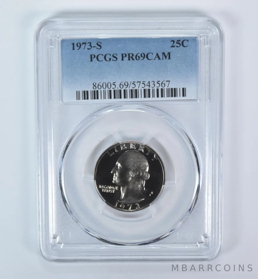 1973-S Washington Quarter PR69 CAM PCGS Blue Label