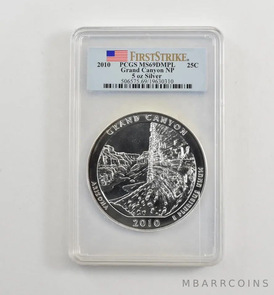 2010 5 Oz Silver Quarter America The Beautiful Grand Canyon MS69 DMPL PCGS *1751