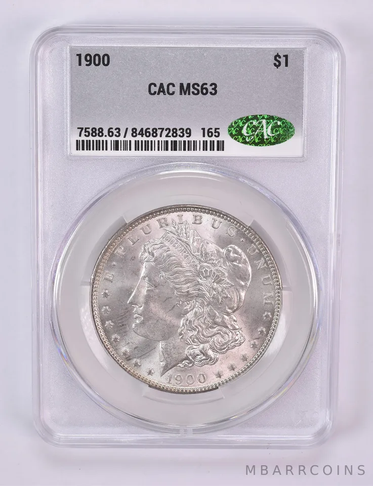 1900 Morgan Silver Dollar MS63 CAC CACg