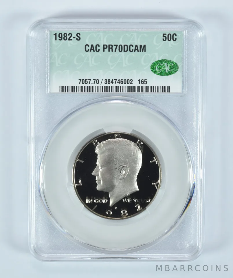 1982-S Kennedy Half Dollar PR70 DCAM CAC CACg