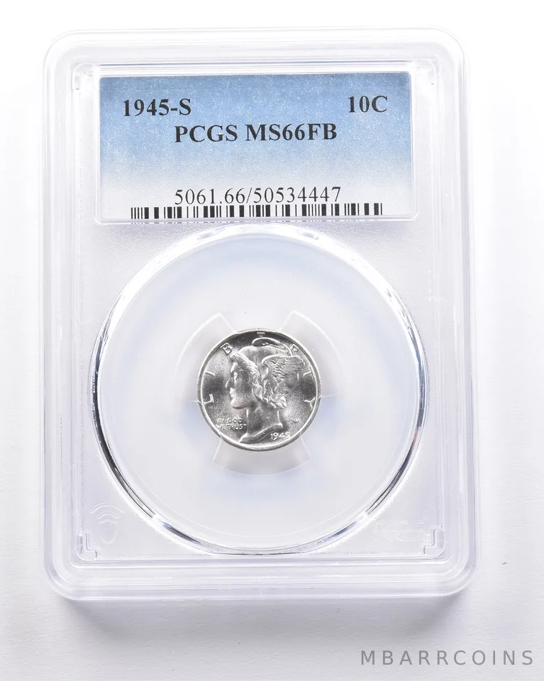 1945-S Mercury Dime MS66 FB PCGS a4604