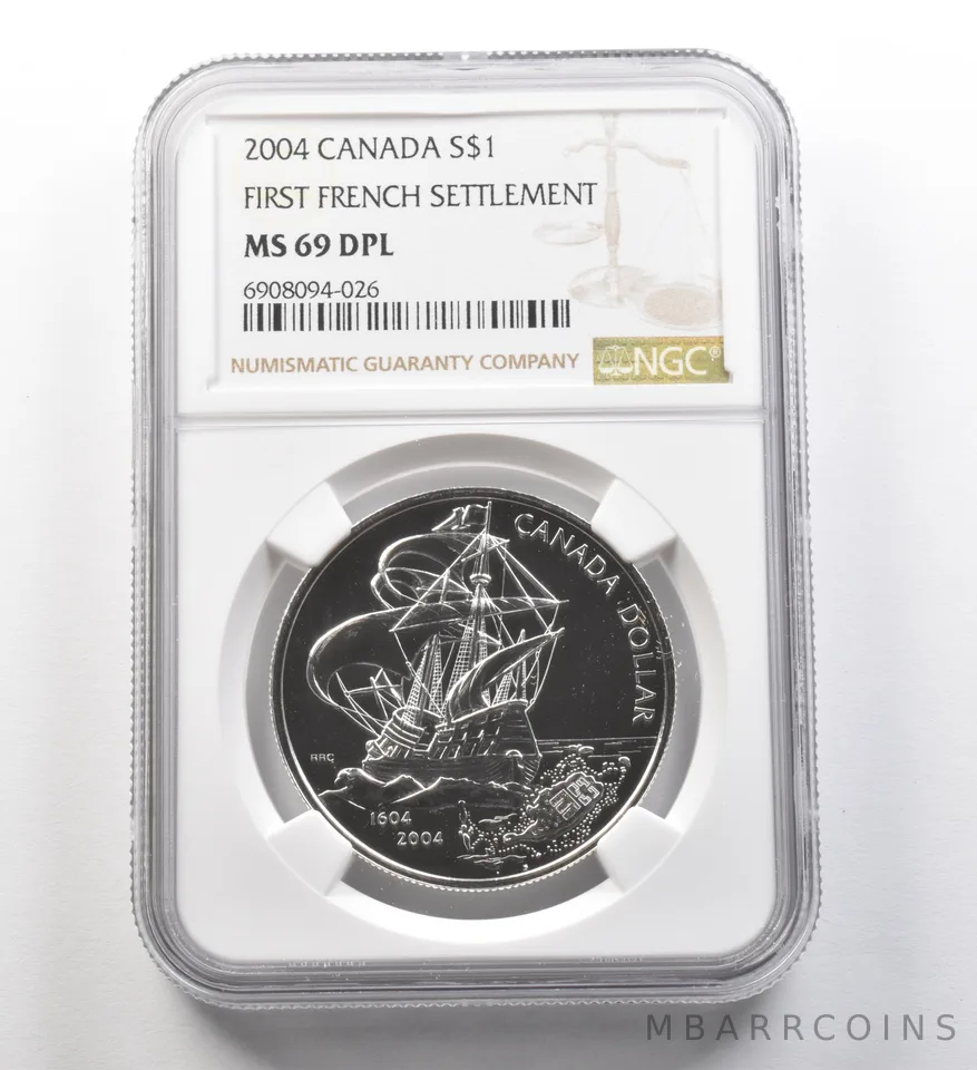 2004 Canada Silver Dollar First French Settlement MS69 DPL NGC *8267