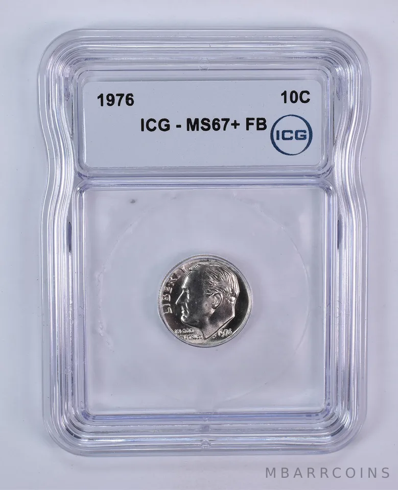 1976 Roosevelt Dime MS67+ FB ICG