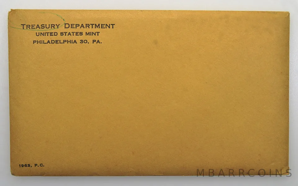 1963 Proof Set with Original Envelope & Flatpack (5 Coins)