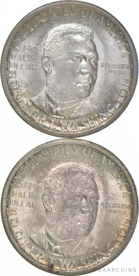 Lot (2) 1946-S Booker T. Washington Commemorative Half Dollars a7527