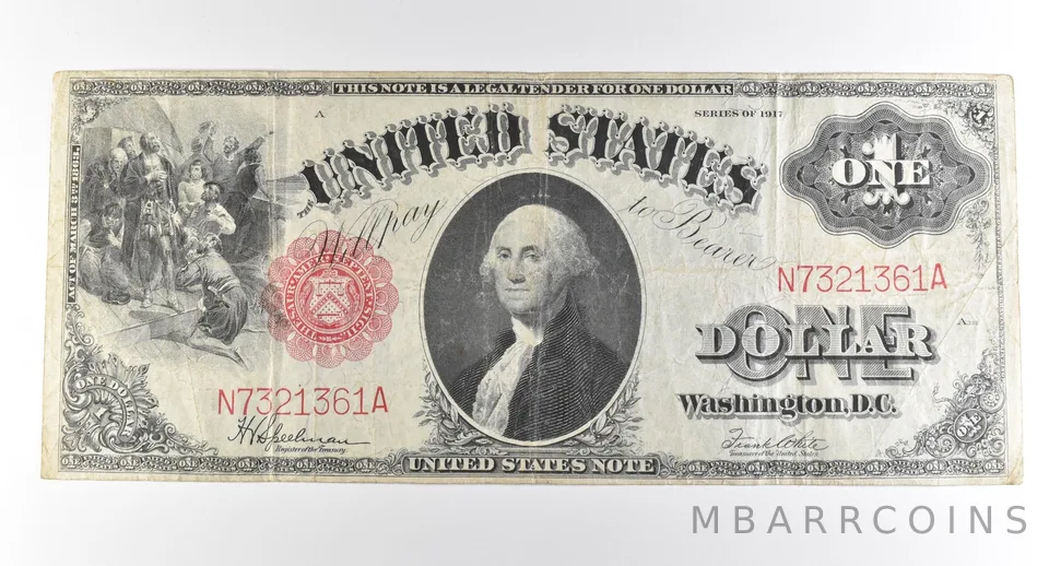 1917 $1 Legal Tender Large Note Red Seal Fr#39 *3753